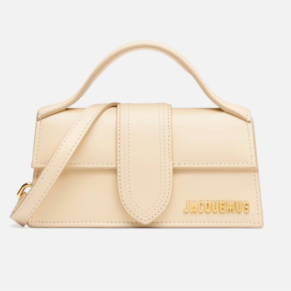 Jacquemus Le Bambino Mini Flap Bag – Ivory Leather Top Handle & Crossbody | NEW